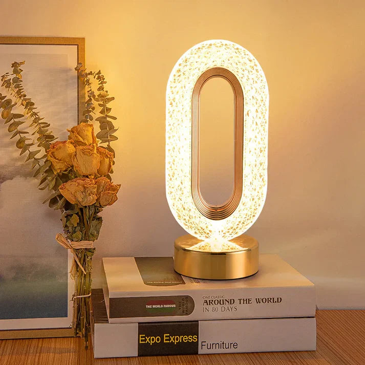 Luminária de Mesa Luxuosa em Cristal