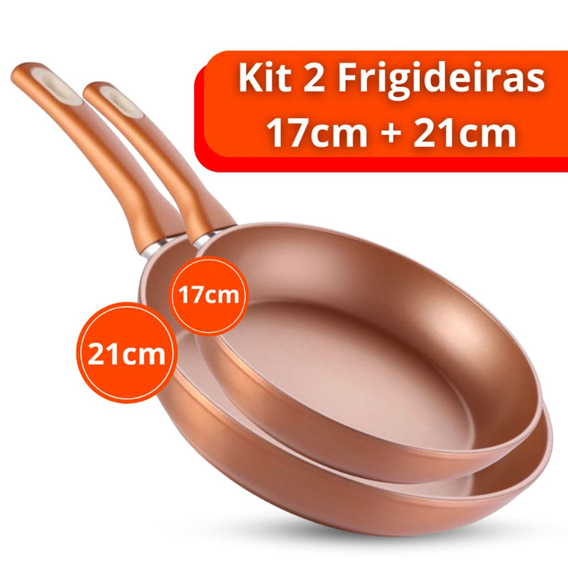 Jogo Frigideiras Antiaderente Revestida em Cerâmica