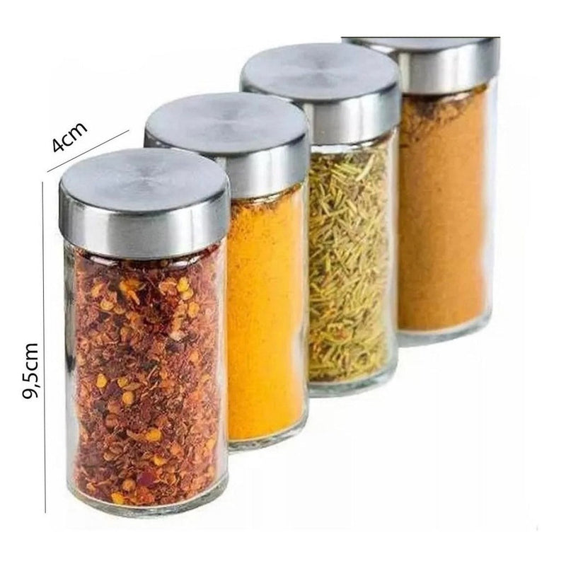 Porta Tempero Giratório Inox - 12 Potes