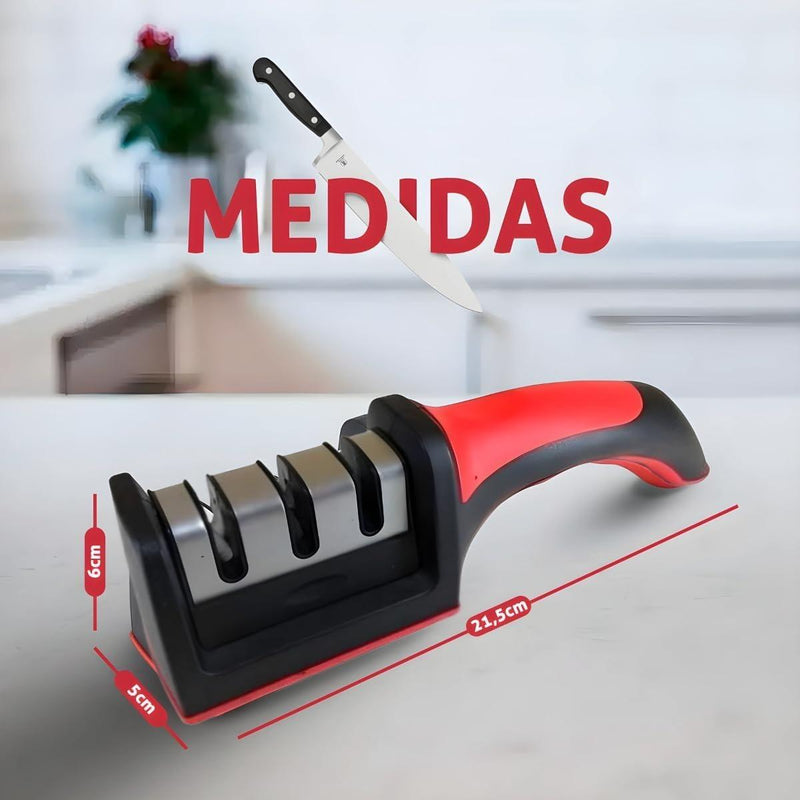 COMPRE 1 LEVE 2 - Amolador De Facas Em Aço Inox Profissional Emborrachado
