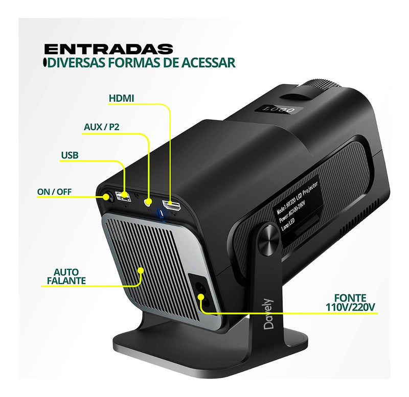 Projetor Hy320 Mini Bahrein Cor Preto 110v/220v