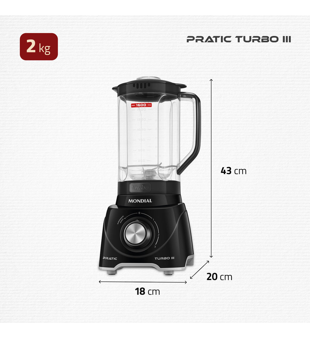 Liquidificador Mondial 3 Velocidades Preto/cinza 550w L-93-BG Cor Preto 127V