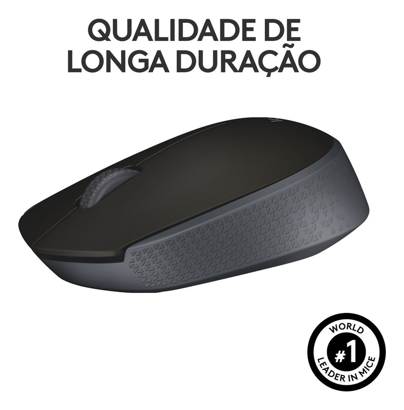 Mouse sem fio Logitech M170 com Pilha Inclusa - Preto
