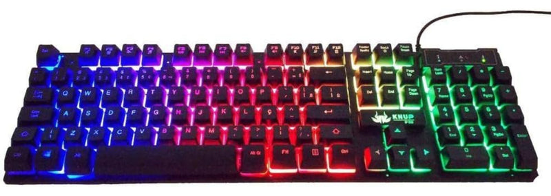 Teclado gamer Knup KP-2043/A QWERTY português Brasil cor Preto