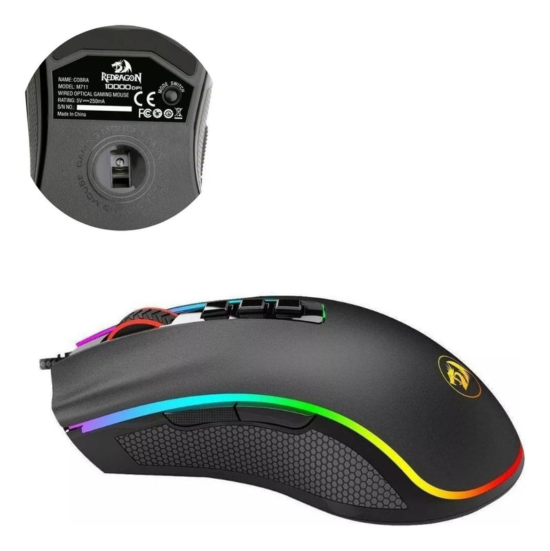 Mouse para jogo Redragon Cobra Chroma M711 preto-NOVO