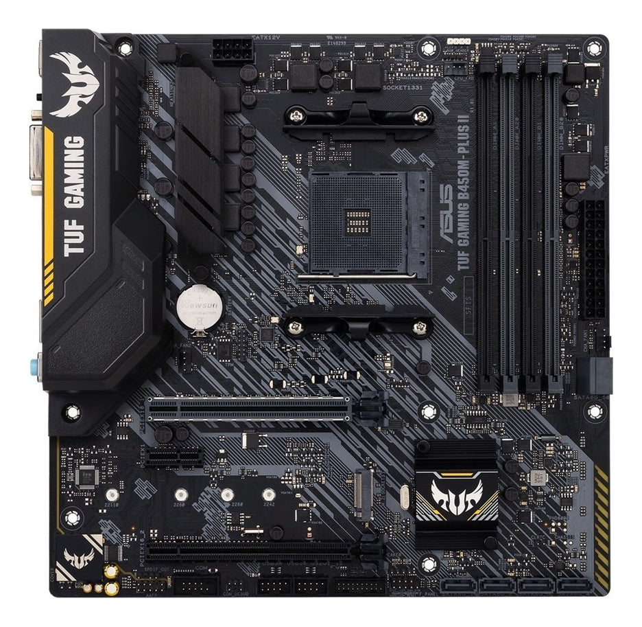 Placa Mãe Asus Para Amd Am4 Tuf B450m Plus Ii 4xddr4 Matx Cor Preto