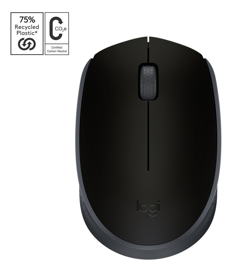 Mouse sem fio Logitech M170 com Pilha Inclusa - Preto