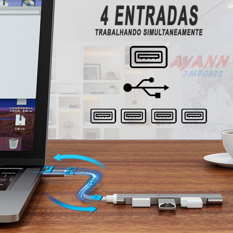 Hub Cabo Usb 3.0 extensor 4 portas High Speed Hd Ultra Rápido