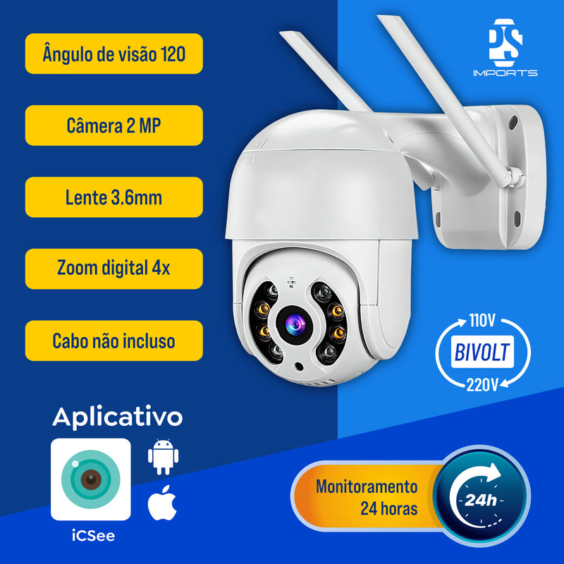 Kit 2câmera Ip Icsee Prova D'água Infravermelho Externa Wifi - Bahrein