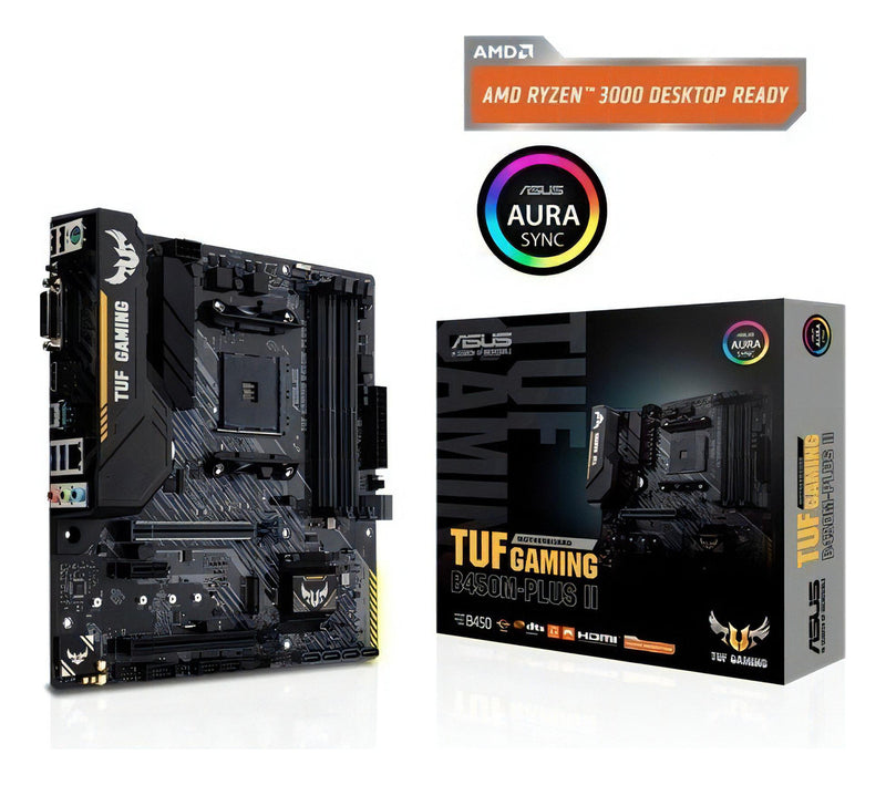 Placa Mãe Asus Para Amd Am4 Tuf B450m Plus Ii 4xddr4 Matx Cor Preto