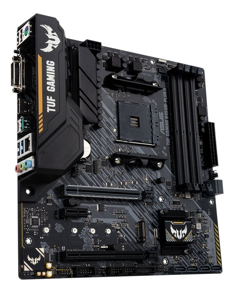 Placa Mãe Asus Para Amd Am4 Tuf B450m Plus Ii 4xddr4 Matx Cor Preto