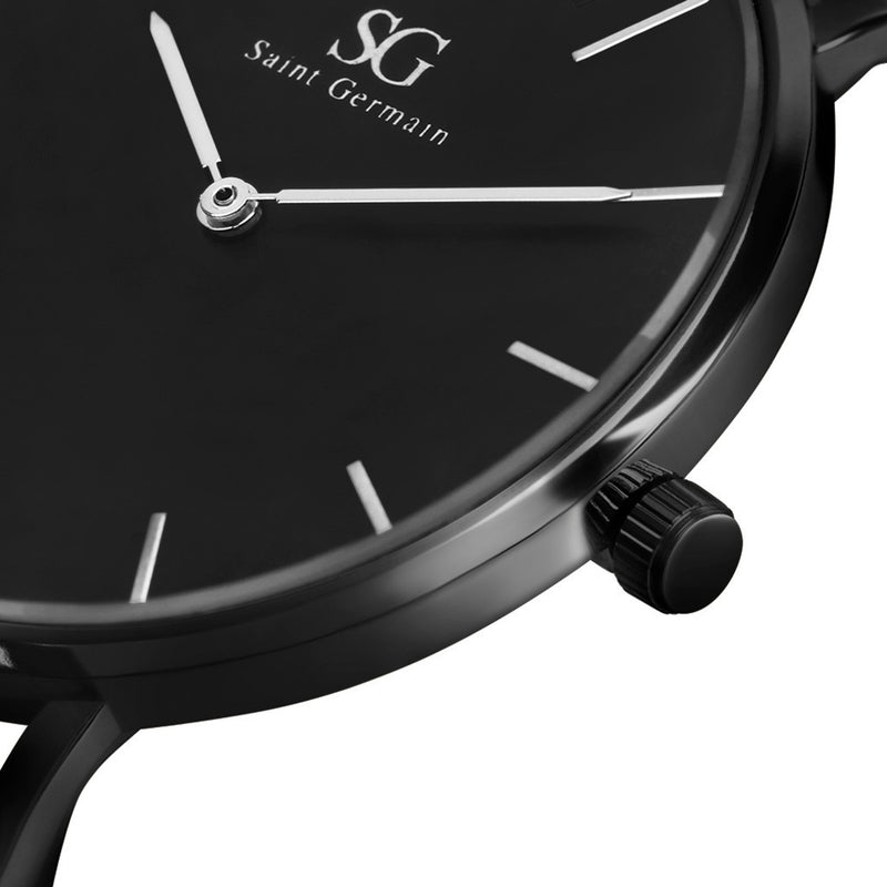 Relógio Masculino Preto Saint Germain Houston Full Black 40mm Fundo Preto