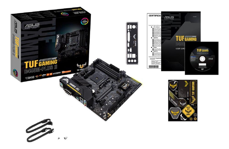 Placa Mãe Asus Para Amd Am4 Tuf B450m Plus Ii 4xddr4 Matx Cor Preto