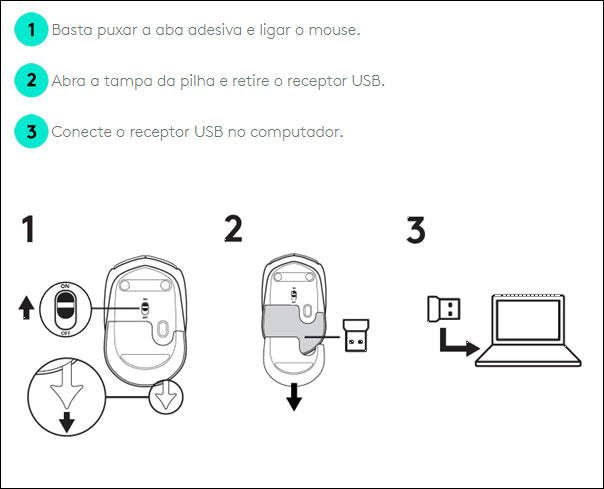 Mouse sem fio Logitech M170 com Pilha Inclusa - Preto