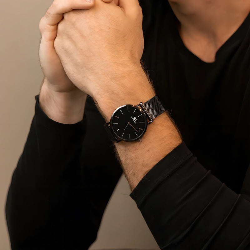 Relógio Masculino Preto Saint Germain Houston Full Black 40mm Fundo Preto