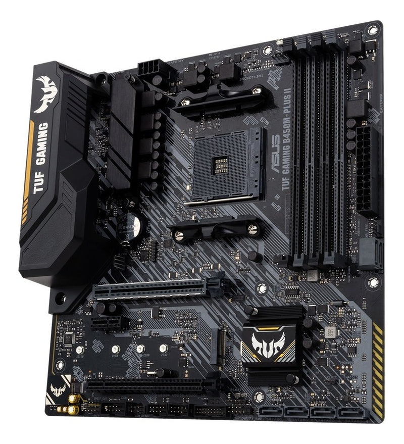 Placa Mãe Asus Para Amd Am4 Tuf B450m Plus Ii 4xddr4 Matx Cor Preto