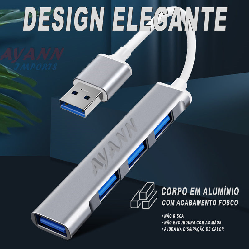 Hub Cabo Usb 3.0 extensor 4 portas High Speed Hd Ultra Rápido