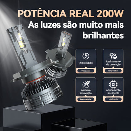 Carro Led Farol Lâmpadas 200w 40000lm H4 H1 H7 H11 Hb3 Hb4