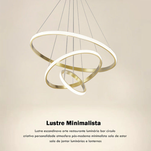 Luminaria Led Pendente 60w Design Moderno Bivolt 3 Em 1