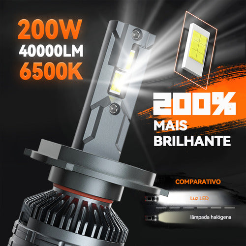 Carro Led Farol Lâmpadas 200w 40000lm H4 H1 H7 H11 Hb3 Hb4