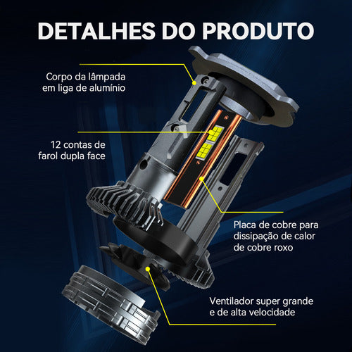 Carro Led Farol Lâmpadas 200w 40000lm H4 H1 H7 H11 Hb3 Hb4