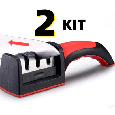 COMPRE 1 LEVE 2 - Amolador De Facas Em Aço Inox Profissional Emborrachado