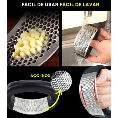 Amassador de Alho em Aço Inox