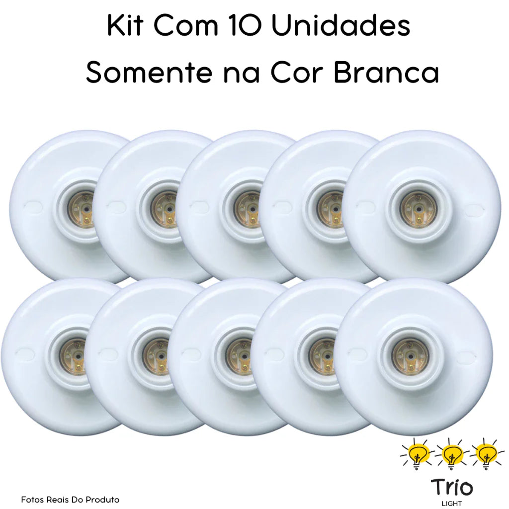 Plafon Soquete Branco - 10 peças