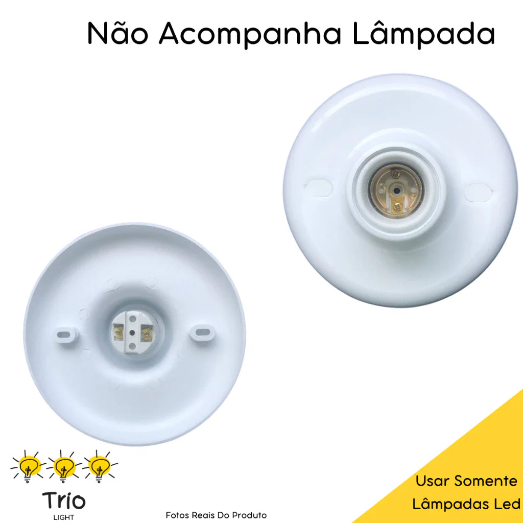Plafon Soquete Branco - 10 peças