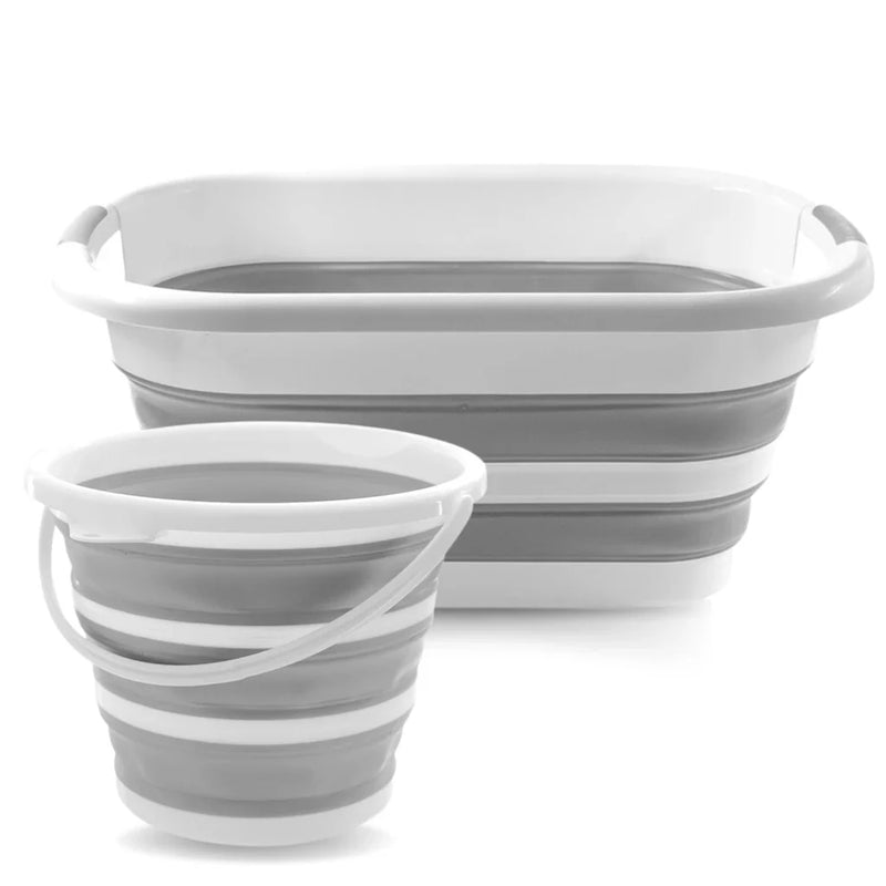 Balde Dobrável Retrátil Flexível 10L Silicone  Com Alça